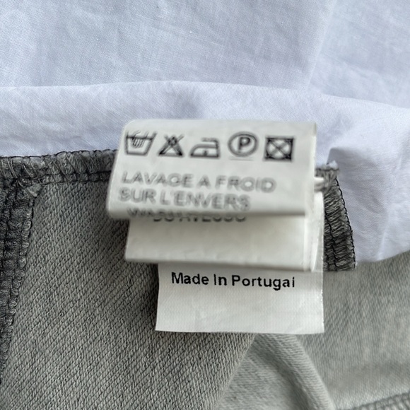 cop.copine SZ 42 (US 10/12) Grey 3/4 sleeve Layerl Top White Contrast Hem/Collar - Picture 8 of 8